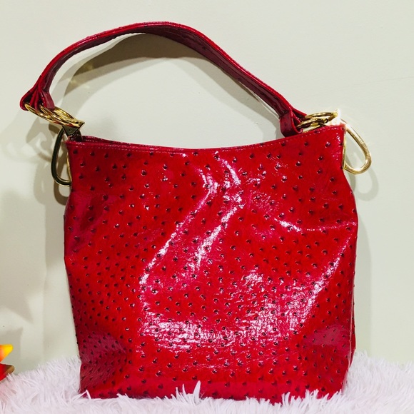 Braciano Handbags - Braciano Red Shoulder Bag with gold Hardware